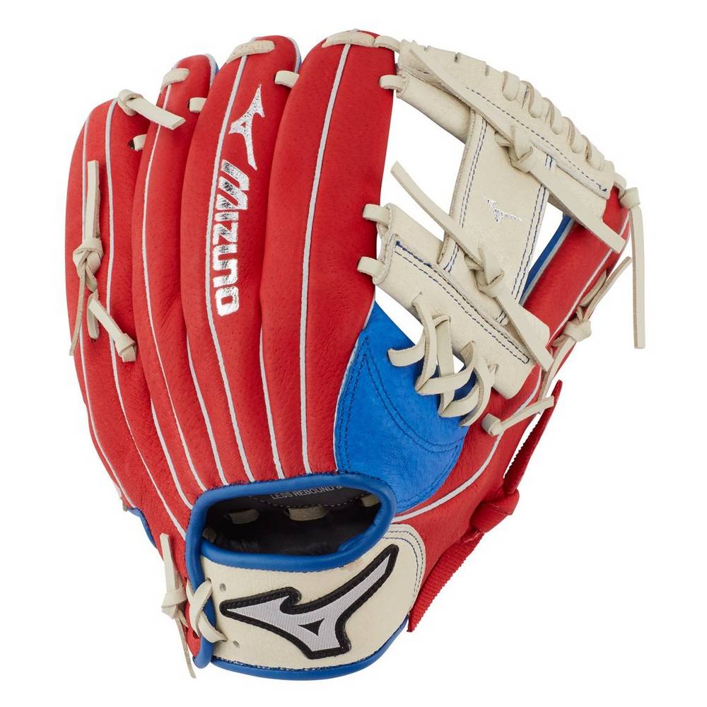 Guanti Mizuno Baseball Prospect Series PowerClose™ 11" Uomo - Blu Reale/Rosse - 54916-XCQI